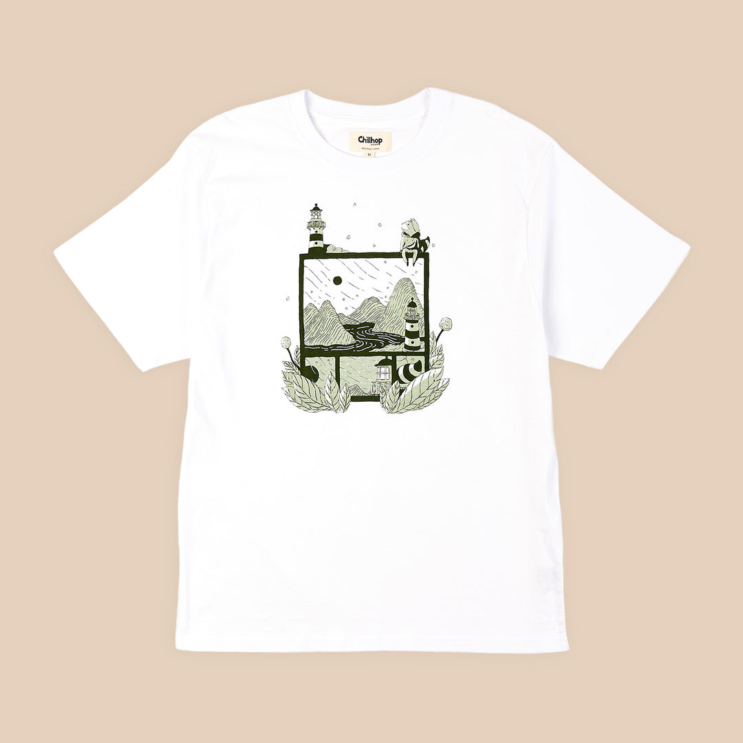 Raccoon Lighthouse Tee - By Wenyi Geng - Limited Edition