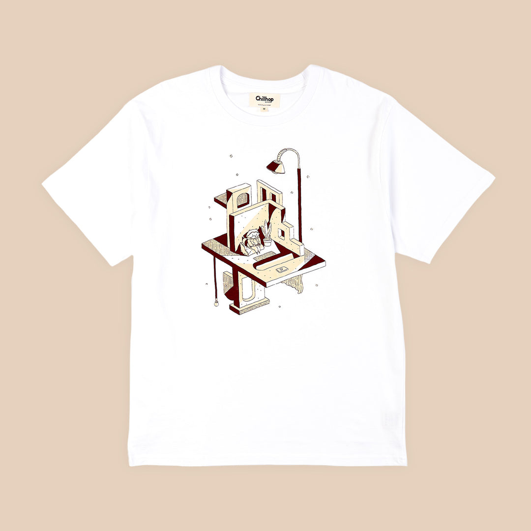 Raccoon Street Light Tee - By Wenyi Geng - Limited Edition