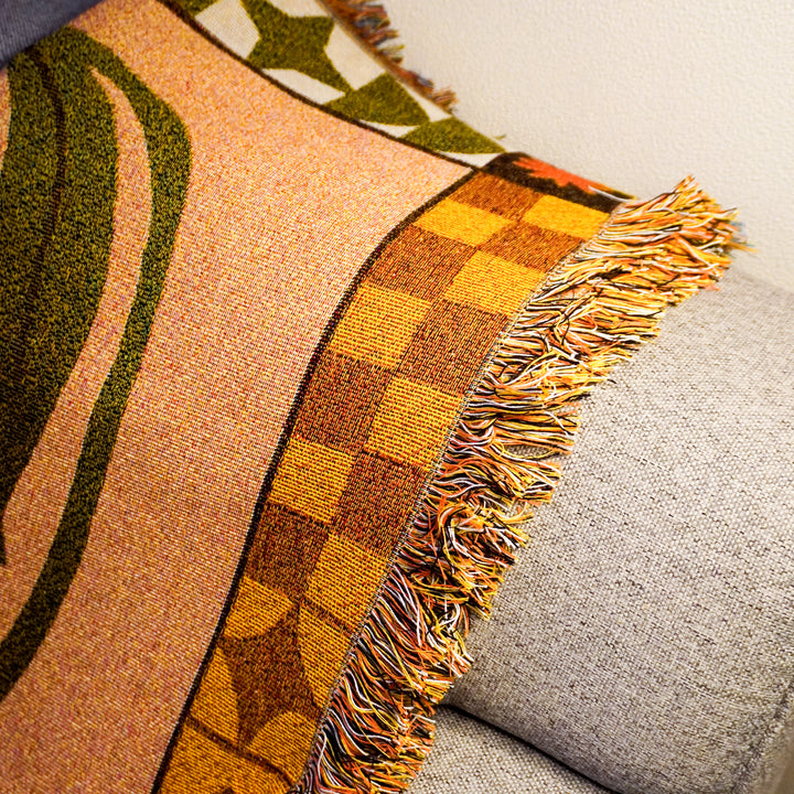 Raccoon Stroll Warm Throw Blanket (100% Cotton)